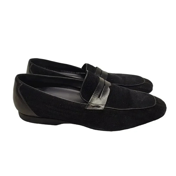 MEZLAN ROGIER MEN'S CALFSKIN & SUEDE LOAFERS Black SIZE 11 M - Picture 1 of 10